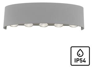 Applique argento 10xLED/0.80W/3000K Luce da esterno IP54 CARLO