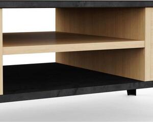 Tavolino - KENT - Rettangolare - File oak / Sidewalk - 2 cassetti - 1 ripiano - Gambe - 106,6 x 50,1 x 35,2 cm