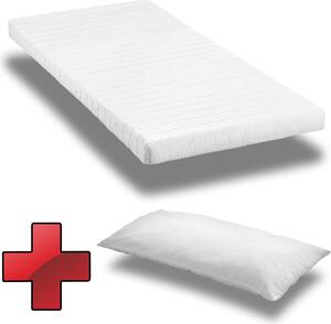 Materasso in schiuma comfort K10 90x200 cm + cuscino in microfibra CloudComfort Basic 40x80 cm