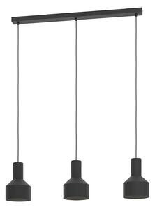 Lampadario Moderno Casibare 3 Luci Acciaio Nero