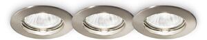 Faretto Da Incasso Moderno Jazz Metallo Nickel 1 Luce Gu10 Confezione da 3