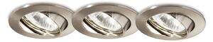3 Faretti Ad Incasso Swing Metallo Nickel 1 Luce Gu10