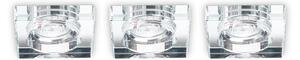 3 Faretti Incasso Quadrato Moderno Blues Alluminio Trasp. 1 Luce Gu10 5W 3000K
