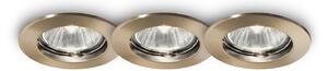 3 Faretti Da Incasso Moderno Jazz Metallo Ottone Brunito 1 Luce Gu10 Confezione da 3