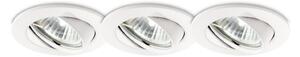 3 Faretti Ad Incasso Swing Metallo Bianco 1 Luce Gu10