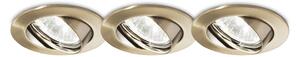 Faretto Ad Incasso Swing Metallo Ottone Brunito 1 Luce Gu10 Confezione da 3