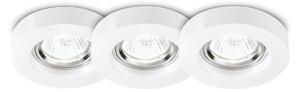 3 Faretti Incasso Moderno Blues Alluminio Bianco 1 Luce Gu10 5W 3000K Luce Calda