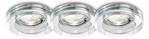 3 Faretti Incasso Moderno Blues Alluminio Trasp. 1 Luce Gu10 5W 3000K Luce Calda