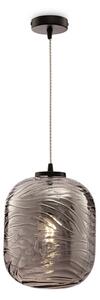 Lampadario A Sospensione Moderno Dunas Metallo Nero Vetro 1 Luce E27
