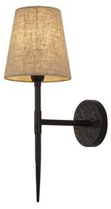 Applique Industrial-Nordico Gotico Acciaio Nero Tessuto 1 Luce E14