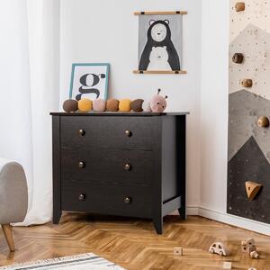 Costway Cassettiera in legno con 3 cassetti e struttura stabile, Comò per soggiorno ingresso 71x46x66cm Marrone