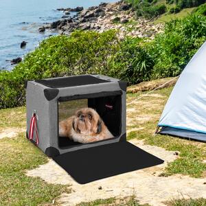 Costway Trasportino per cani pieghevole con 3 aperture telaio in metallo, Kennel portatile morbido da viaggio 80x59x59cm