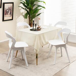 Costway Set di 4 sedie da pranzo moderne laterali, Set di 4 sedie per la cucina soggiorno e sala d'attesa Bianco