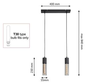 Lampadario a sospensione con filo MELODY 2xE27/15W/230V nero