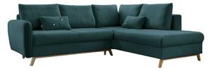 Divano letto angolare turchese L, angolo destro Scandic Lagom - Miuform