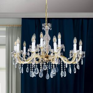 ORION Lampadario di cristallo Marie Claire, dimmerabile, Ottone / Oro, Soggiorno / Sala da pranzo, Metallo, Lampadario di cristallo