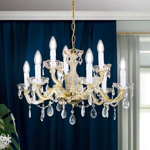 ORION Lampadario di cristallo Marie Claire, dimmerabile, Ottone / Oro, Soggiorno / Sala da pranzo, Metallo, Lampadario di cristallo
