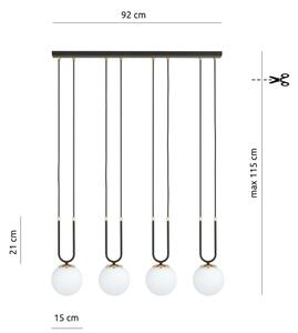 Lampadario a sospensione con filo GLAM 4xE14/10W/230V nero