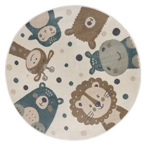 Tappeto beige per bambini ø 100 cm Animal Party - Hanse Home