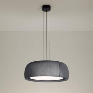 LEDS-C4 Lampada LED a sospensione Gong, grigio, 2.700 K, Ø 61,2 cm, tessuto