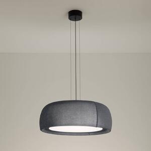 LEDS-C4 Lampada LED a sospensione Gong, grigio, 3.000 K, Ø 61,2 cm, tessuto