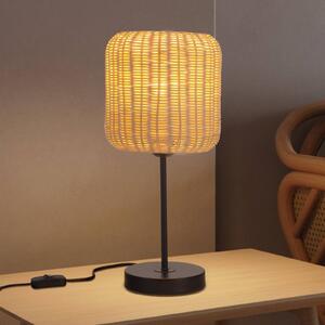 Lampada da tavolo Forlight Cortic, marrone chiaro, rattan, altezza 41,5 cm