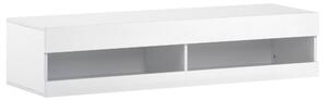 Mobile TV Bianco con Illuminazione LED, Design Moderno e Spazioso, Bianco