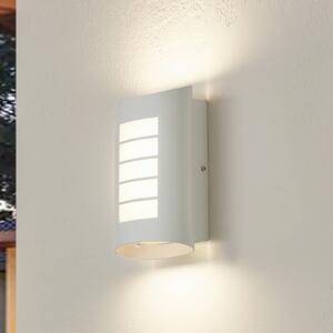 Lindby applique da esterno a LED Ismael, bianco, alluminio, altezza 26,8 cm