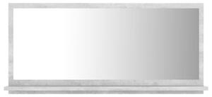 Specchio da Bagno Grigio Cemento 80x10,5x37cm Legno Multistrato