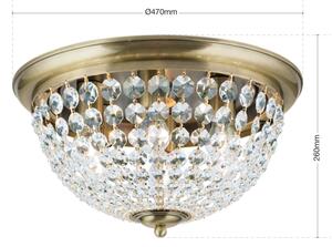 Orion DLU 1840/47-Plafoniera di cristallo PLAFOND 6xE27/40W/230V diametro 47 cm bronzo