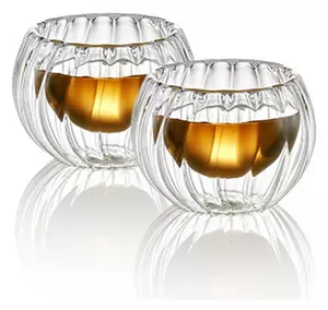 Tazze in vetro doppio strato zucca 30 ml 2 pz