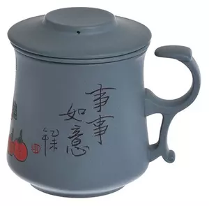 Mug assortite Lin’s Ceramic Studio 300 ml - Ceramica - Grigio con ideogrammi