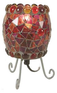 Lampada da tavolo Enya mosaico di vetro rosso