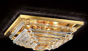 Novaresi Plafoniera di cristallo dorato Losanghe, 55 cm