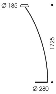 OLIGO Glance piantana LED curva grigio satinato
