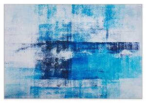 Tappeto blu multicolore 140 x 200 cm stampa 3d con a pelo corto moderno Beliani