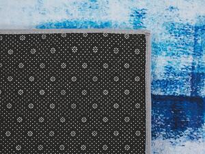 Tappeto blu multicolore 140 x 200 cm stampa 3d con a pelo corto moderno Beliani