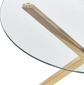 Tavolo da pranzo piano in vetro temperato dorato rotondo ⌀ 90 cm capienza 4 persone Design moderno Beliani