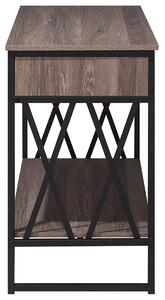 Tavolino in legno tortora struttura in metallo Nero 2 cassetti portaoggetti mensola toeletta industriale Beliani