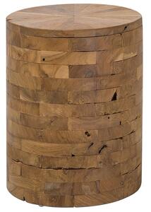 Comodino con cilindrico in stile rustico in legno di teak moderno Beliani