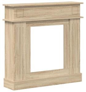 Cornice per camino in legno effetto Sonoma, dimensioni 102 x 26 x 100 cm