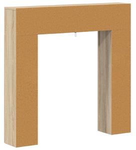 Cornice per camino in legno effetto Sonoma, dimensioni 102 x 18 x 100,5 cm