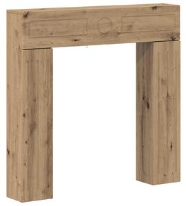 Cornice per camino in legno effetto "Artisan Oak", dimensioni 102 x 18 x 100,5 cm