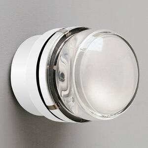 Oluce Applique Fresnel con lente in vetro, bianco - IP44