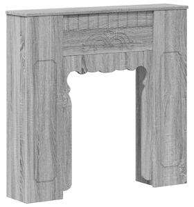 Bordo per caminetto, colore Sonoma grigio, dimensioni 93 x 20 x 89 cm, realizzato in materiale composito di legno