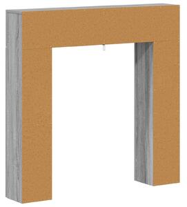 Bordo per camino, colore Sonoma grigio, dimensioni 102 x 18 x 100,5 cm, realizzato in materiale composito di legno