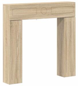 Cornice per camino in legno effetto Sonoma, dimensioni 102 x 18 x 100,5 cm