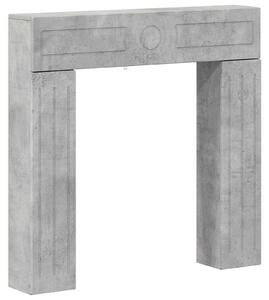 Bordo per caminetto in cemento grigio, dimensioni 102 x 18 x 100,5 cm, realizzato in materiale composito di legno