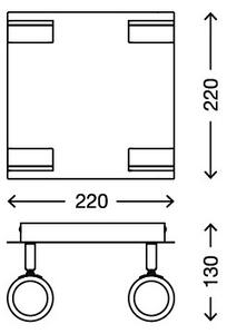 Briloner 2212-048 - Faretto LED da bagno SURF 4xLED/4,5W/230V