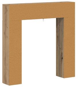 Cornice per camino in legno effetto "Artisan Oak", dimensioni 102 x 18 x 100,5 cm